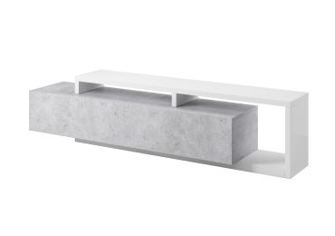 KAGOSHI televizní stolek, bílá/beton colorado