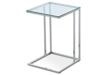 Přístavný stolek MACARIO, sklo/chrom